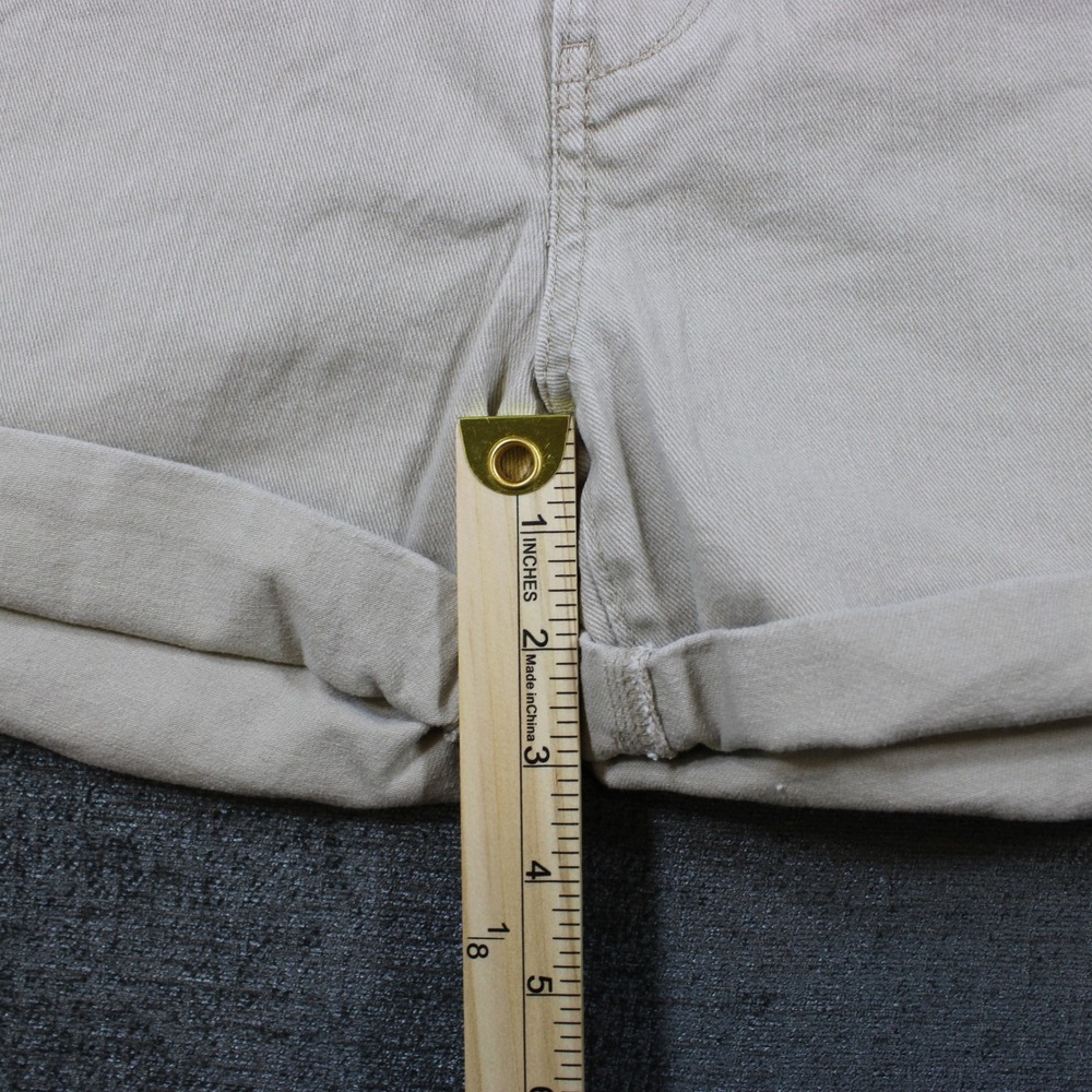Denizen from Levi's Womens Khaki Chino Shorts Tan Double Button Cuffed Size 12 - Picture 11 of 13